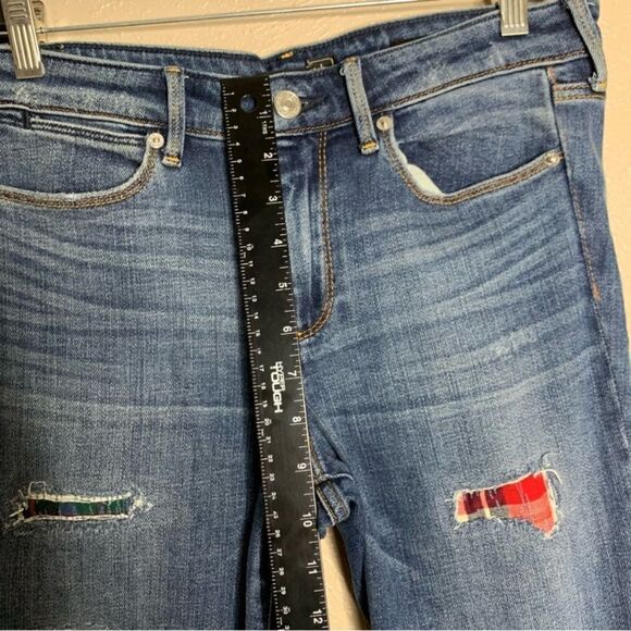 Abercrombie & fitch signature collection super skinny jean patchwrok red green - Picture 10 of 11